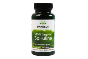 Добавка дієтична таблетки 500мг Органічна спіруліна Swanson 180шт