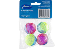 Companion Cat Toy Multicolored Balls - 4 CT