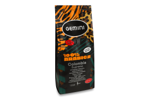 Кава натуральна смажена в зернах Colombia Supremo Gemini в/с м/у 250г