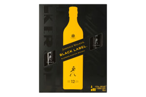 Набор Виски 0.7л 40% Black label + 2 стакана Johnnie Walker к/у 3шт