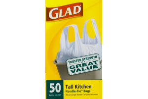 Glad Tall Kitchen Handle-Tie Bags - 50 CT
