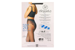 Колготки жіночі Elegante Fleur Ajour top 20den 4 nero