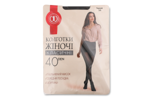 Колготи жіночі чорні 40ден р.2 ТМ "1"