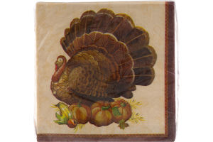 Smart Living Autumn Thanksgiving Elegance Napkins Large 12 7/8 in x 12 3/4 in - 16 CT