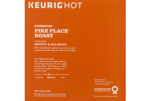 Starbucks K-Cups Medium Roast Ground Coffee Pike Place - 32 CT