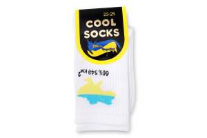 Носки жен Cool Socks Карта Украины белый р.23-25