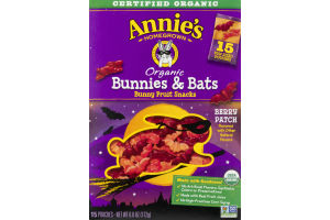 Annie's Homegrown Organic Bunnies & Bats Bunny Fruit Snacks Berry Patch - 15 CT