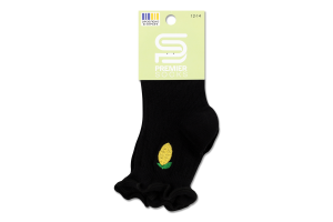 Носки детские в рубчик с рюшей и вышивкой Premier Socks 12-14
