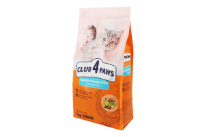 Корм сухой для взрослых котов с курицей Sensitive Digestion Club 4 Paws м/у 2кг
