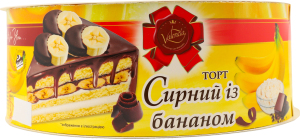 Торт Сирний з бананом 600г коробка Valencia
