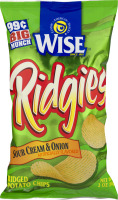 Wise Ridged Potato Chips Sour Cream & Onion