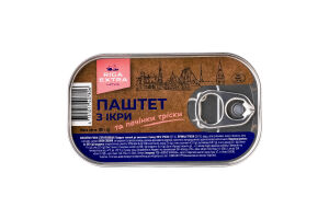 Паштет с икры и печени трески стерилизованный Riga Extra ж/б 100г