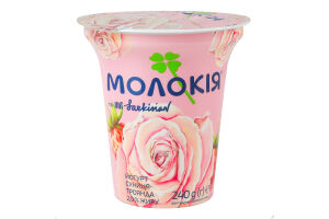 Йогурт 2% с наполнителем фруктовым пастеризованным Земляника-роза Молокія ст 240г