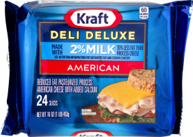 Kraft Deli Deluxe Cheese Slices 2% Milk American - 24 CT