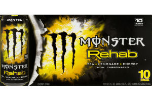 Monster Rehab Energy Drink Tea + Lemonade - 10 PK