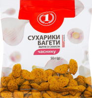 Сухарики ржаные со вкусом чеснока Багеты ТМ "1" м/у 50г