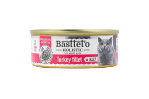 Корм д/котів шматочки філе індички в желе 85г ж/б Basttet"o Holistic