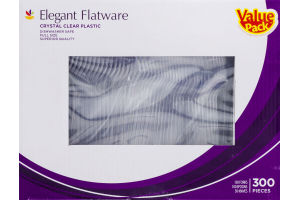 Ahold Elegant Flatware Crystal Clear Plastic - 300 CT