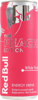 Напій енергетичний безалкогольний середньогазований зі смаком білого персика The peach edition Red Bull з/б 250мл