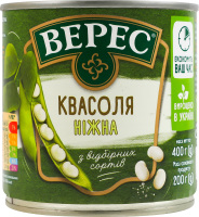 Фасоль отварная стерилизованная Нежная Верес ж/б 400г