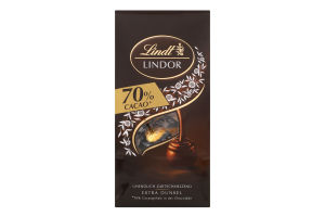 Цукерки Lindor Beutel 70%какао 136г Lindt