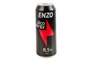 Напій слабоалкогольний енергетичний 500мл 8.5% сильногазований Alco еnergy Enzo з/б