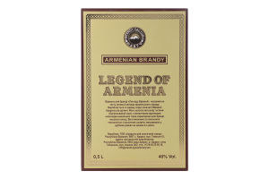 Бренди 0.5л 40% армянский 4 года VSOP Legend of Armenia к/у