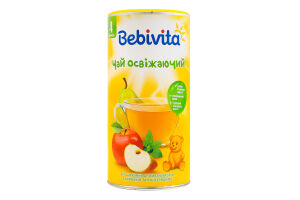 Чай для дітей від 4міс сухий швидкорозчинний освіжаючий Bebivita тубус 200г
