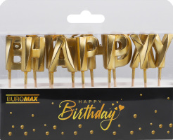 Набір свічок Buromax Happy Birthday золотий