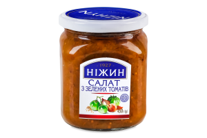 Салат з томатів зелених пастеризований Ніжин с/б 450г