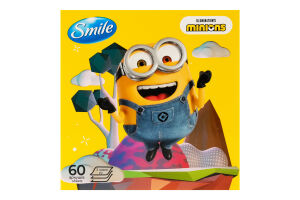 Серветки косметичні 3-х шарові Міньйони Smile 60шт