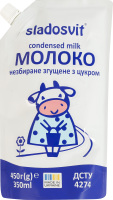 Молоко сгущенное 8.5% цельное с сахаром Sladosvit д/п 450г