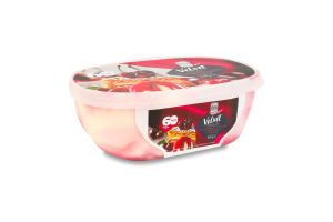 Мороженое 10% двухслойное с наполнителем Черешня Торт Наполеон-черешня Velvet Лімо п/у 500г