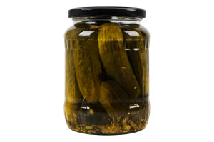 Огірки мариновані слабокислі стерилізовані 6-9см Преміум Natur Bravo в/ґ c/б 670г