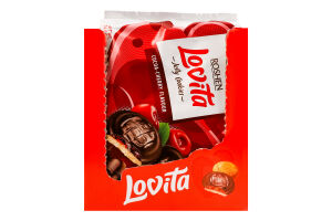Печенье сдобное с какао и желейной начинкой со вкусом вишни Lovita Jelly Cookies Roshen м/у 420г