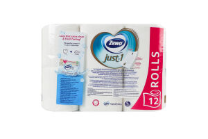 Бумага туалетная 5-ти слойная 71 лист Just 1 Zewa 12шт