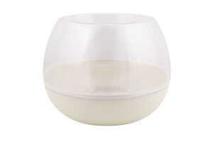 Горщик д/квітів Сфера біла троянда 14см Алеана