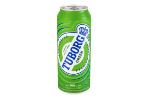 Пиво 500мл 4.6% светлое пастеризованное Green Tuborg ж/б