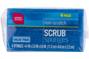 Smart Sense Non-Scratch Scrub Sponges - 4 PK