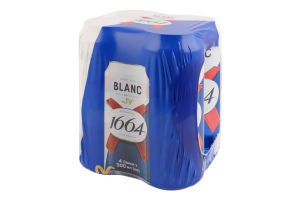 Пиво специальное 4х500мл 4.8% светлое пшеничное пастеризованное Blanc Kronenbourg 1664 м/у