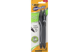 BiC Gel-ocity Quick Dry Gel Pen Black Ink Medium Point - 2 CT