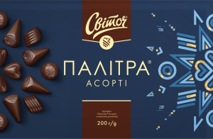 Конфеты в черном шоколаде Палитра Ассорти Світоч к/у 200г