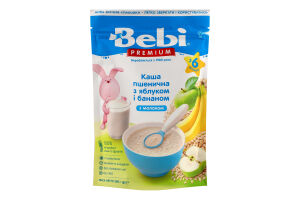 Каша молочная для детей от 6мес Пшеничная с яблоком и бананом Bebi Premium д/п 200г