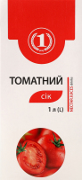 Сок восстановленный стерилизованный томатный ТМ "1" т/п 1л