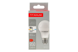 Лампа світлодіодна 10W 850lm E27 4100К A60 Titanum 1шт