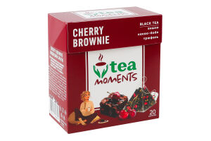 Чай черный байховый ароматизированный с добавлением растительного сырья Вишневый брауни Tea Moments к/у 20х1.8г