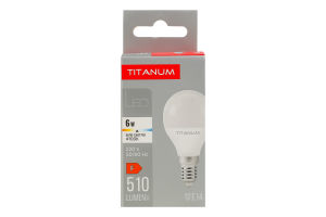Лампа светодиодная 6W 510lm E14 3000К G45 Titanum 1шт