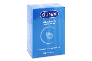 Презервативы латексные с силиконовой смазкой Классические Durex 18шт