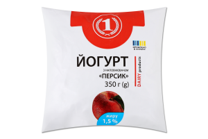 Йогурт питний з наповнювачем Персик 1,5% 350г п/е ТМ "1"