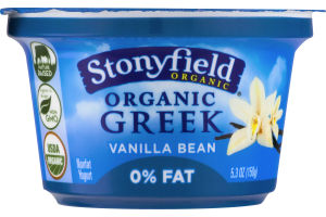 Stonyfield Organic Greek Nonfat Yogurt Vanilla Bean
